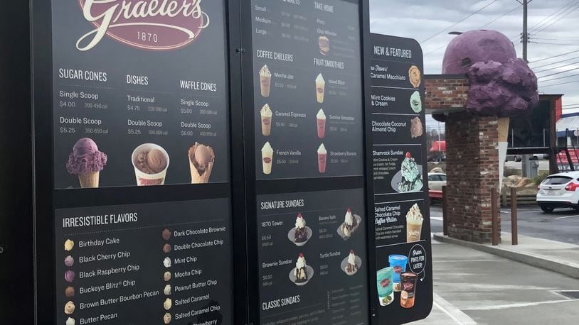 The Graeter's Ice Cream drive-through at Jungle Jim's International Market in Fairfield has opened and the inside is expected to open soon, according to officials. RICK McCRABB/STAFF