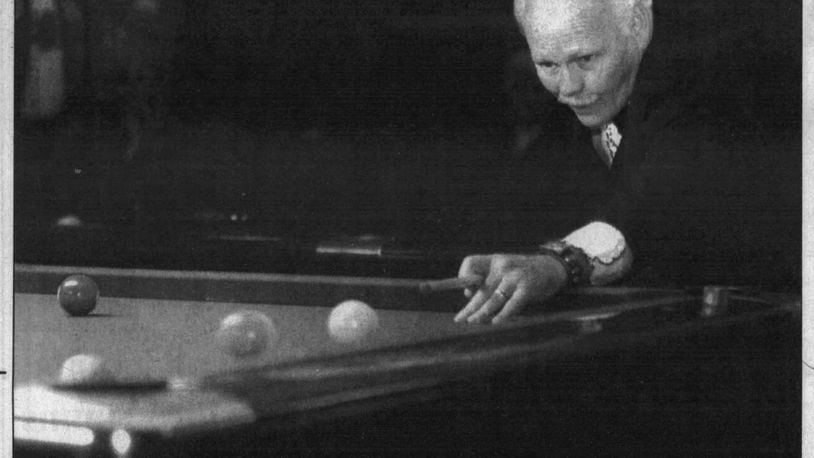 Pool legend Fast Eddie Parker at Belmont Billiards. DAYTON DAILY NEWS ARCHIVES