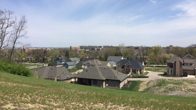 A look to the east from a hill overlooking the Pointe Oakwood housing development, in a photo taken in April 2017. To the west are the four Sugar Camp commercial buildings. THOMAS GNAU/STAFF