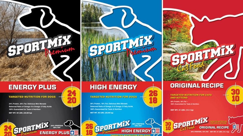 Sportmix Pet Foods due to presence of aflatoxin: Sportmix Premium Energy Plus and High Energy, and Sportmix Cat Food Original Recipe