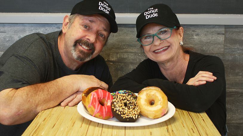 Glen Huey and his wife, Laurie, own The Donut Dude on Cincinnati Dayton Road in West Chester Twp. CONTRIBUTED