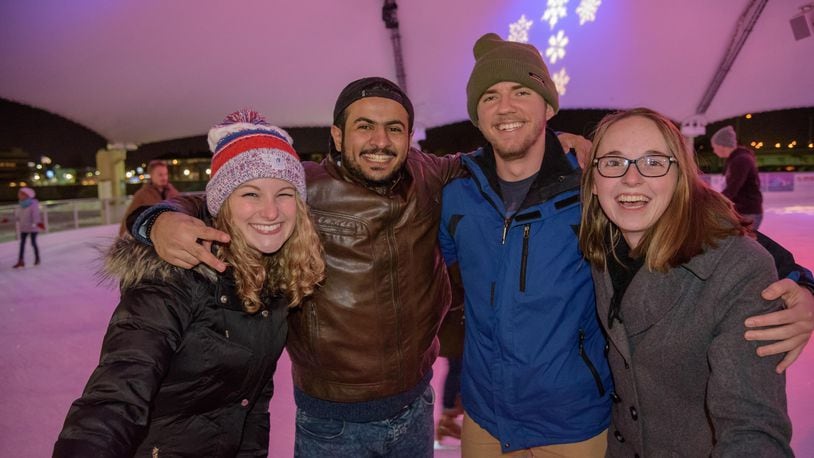 UpDayton hosted a free ice skating night at RiverScape Ice Rink on Friday, Jan. 19, 2018. Here’s who we spotted.