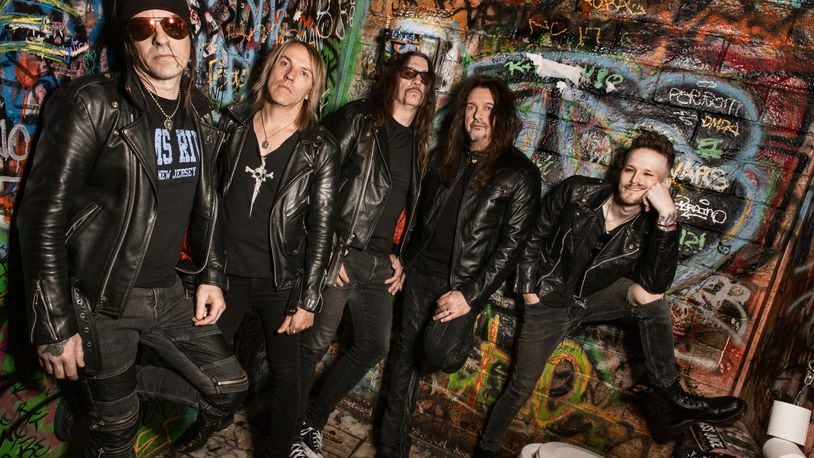 Multi-platinum-selling heavy metal act Skid Row, (left to right) Rachel Bolan, Rob Hammersmith, Scotti Hill, Dave “Snake” Sabo and Erik Grönwall, will perform alongside Buckcherry on Sept. 6 at the Rose Music Center in Huber Heights.