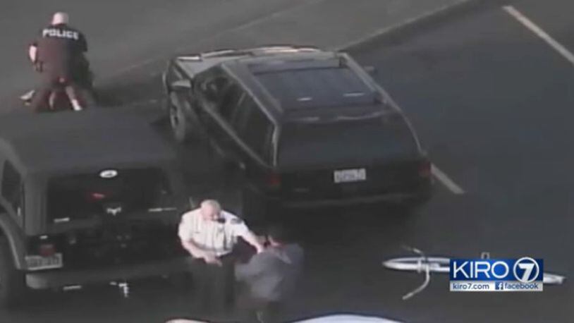 A jury found a Tacoma police officer guilty of using excessive force against a 15-year-old girl at a mall in 2014. (Photo: Screengrab via KIRO7.com)