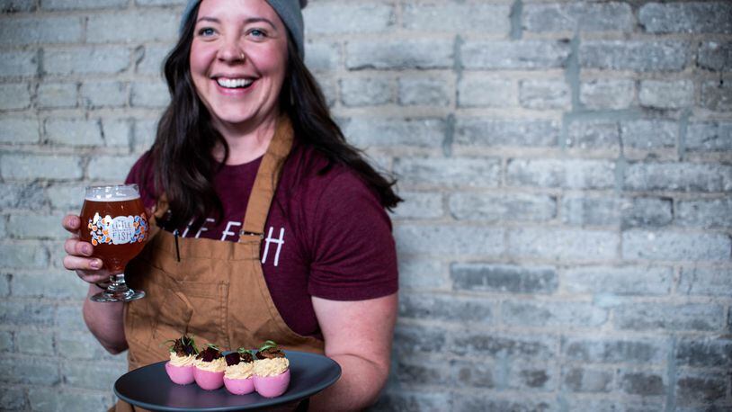 Executive Chef Becky Clark of Little Fish Brewing Co. is among the James Beard Foundation’s 2023 Restaurant and Chef Awards Semifinalists for the Greater Lakes Region (Photo Credit: Sarah Blankemeyer).