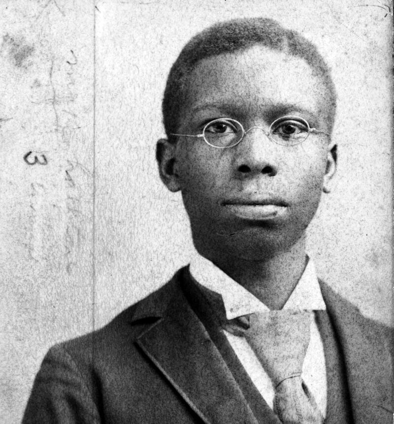 A cabinet card portrait of author Paul Laurence Dunbar as a young man in 1890. Dunbar was born in Dayton in 1872 to former slaves and was the first African American poet to receive critical acclaim for his work.  He died in Dayton Feb.  9, 1906. PHOTO COURTESY OF THE OHIO HISTORY CONNECTION