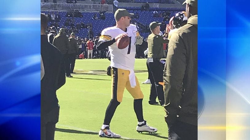 Steelers' Ben Roethlisberger wore specially designed "Stronger Than Hate" cleats during Sunday's game against the Baltimore Ravens. (Photo: WPXI.com)