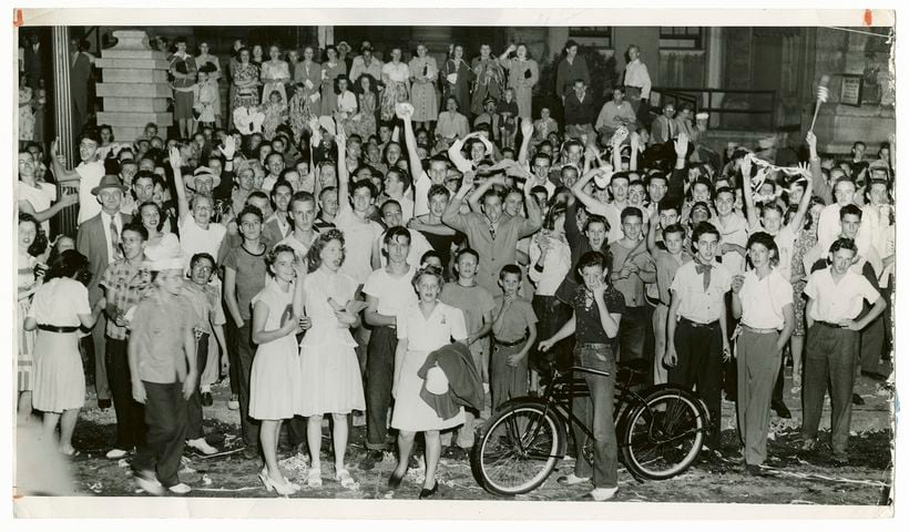 PHOTOS: Joyful crowds fill downtown Dayton celebrating the end of World War II