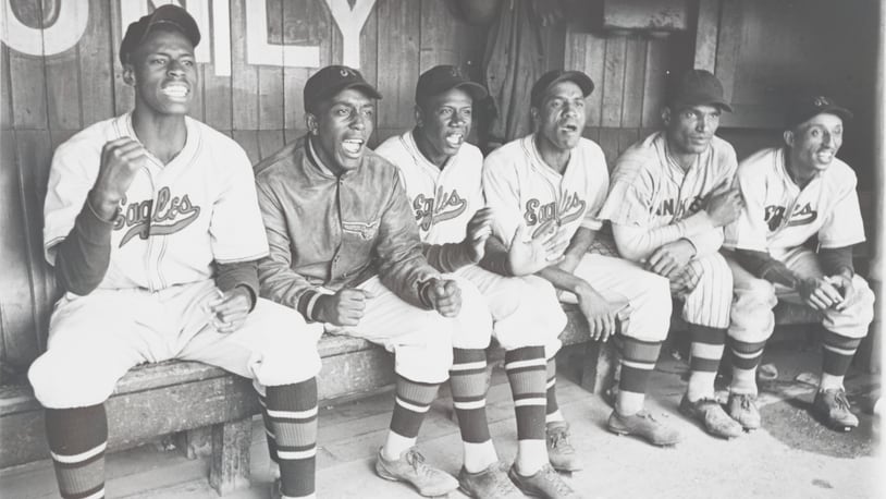 The Newark Eagles in the dugout in 1936. "The League," a documentary about the Negro National League, opens at The Neon in downtown Dayton July 14. CONTRIBUTED.