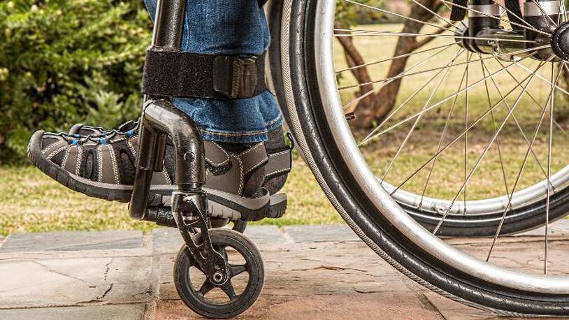 Stock photo of a person in a wheelchair.