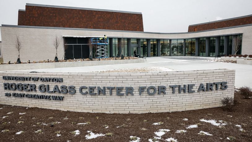 The University of Dayton's Roger Glass Center for the Arts sits at the intersection of South Main and East Stewart streets. The center, designed to meet LEED-gold environmental standards, was designed in consultation with local arts organizations to complement existing venues in the region. JIM NOELKER/STAFF