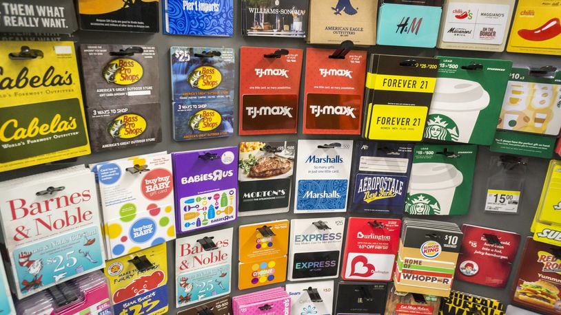 A selection of gift cards in a store on March 8, 2016 in New York. (Richard B. Levine/Levine Roberts/Newscom/Zuma Press/TNS)