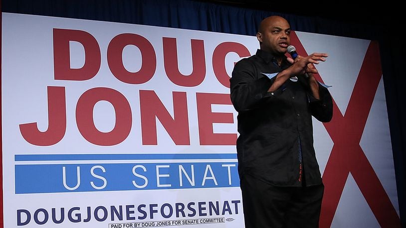 BIRMINGHAM, AL - DECEMBER 11:  NBA Hall of Famer Charles Barkley speaks during a get out the vote campaign rally for democratic Senatorial candidate Doug Jones on December 11, 2017 in Birmingham, Alabama. Jones is facing off against Republican Roy Moore in tomorrow's special election for the U.S. Senate.  (Photo by Justin Sullivan/Getty Images)