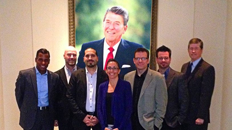 U! Creative President Ron Campbell (third from left) grew up a fan of President Ronald Reagan and now his firm is contracting with the Reagan Foundation. CONTRIBUTED PHOTO