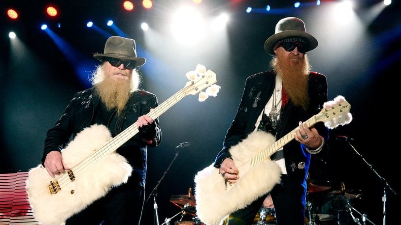 INDIO, CA - APRIL 25:  Musicians Dusty Hill (L) and Billy Gibbons of ZZ Top perform onstage during day two of 2015 Stagecoach, California's Country Music Festival, at The Empire Polo Club on April 25, 2015 in Indio, California.  (Photo by Frazer Harrison/Getty Images for Stagecoach)