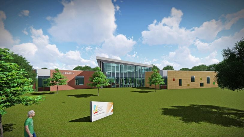 Rendering of planned renovations for Wilmington-Stroop library in Kettering. CONTRIBUTED.