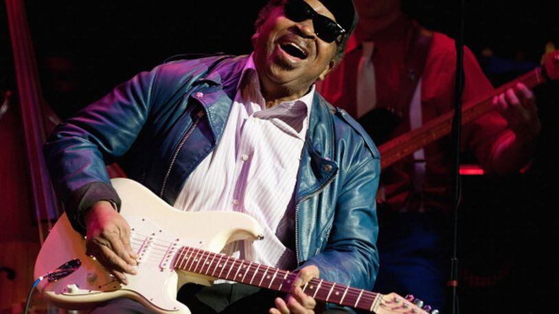 Matt "Guitar" Murphy  has died at 88. In this photo, he performs during the official Blues Brothers Revue at the Rialto Theater on March 5, 2012 in Joliet, Illinois. (Photo by Daniel Boczarski/Getty Images)