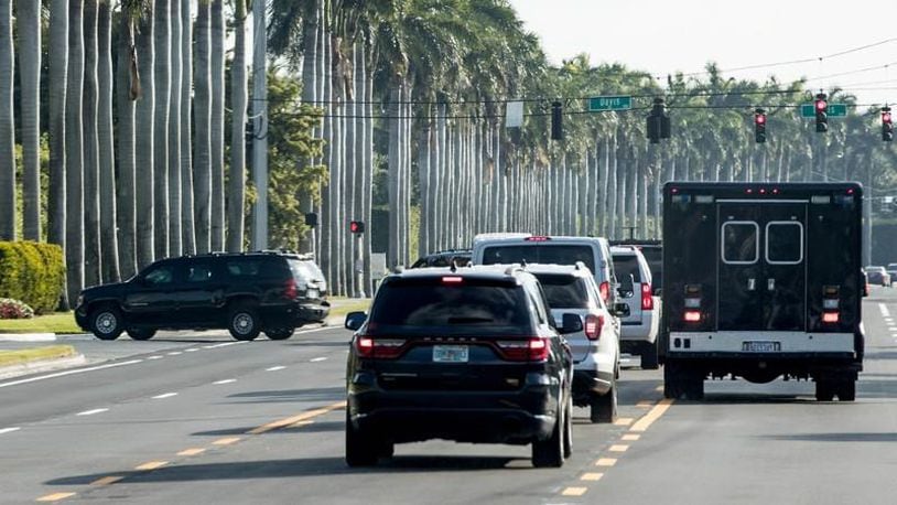 President Donald J. Trump's motorcade traveled to Trump International Golf Club Saturday morning in West Palm Beach, Florida