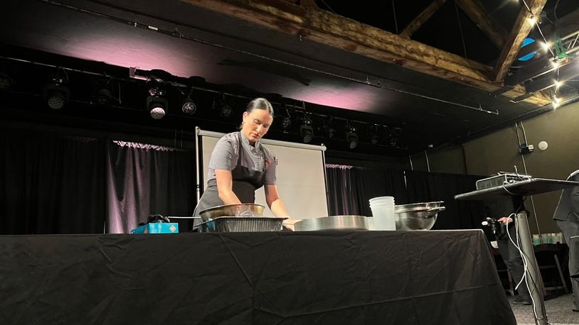 Katy Evans, Executive Chef of Coldwater Cafe participates in the Diced Dayton Chefs Challenge at the Brightside Music Venue