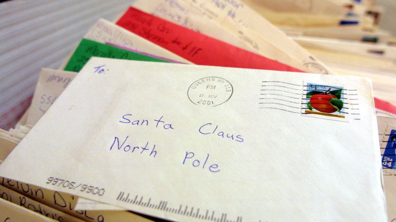 FILE PHOTO: Children's letters to Santa Claus are seen in Manhattan's General Post Office for Operation Santa.