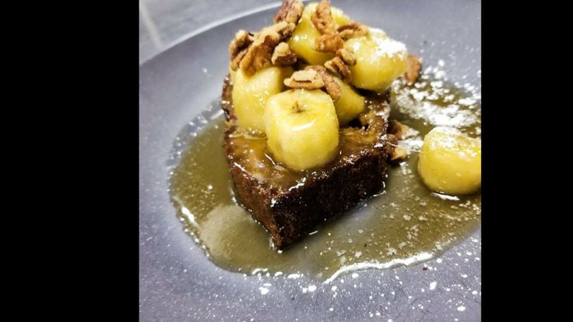 Dewberry 1850's bananas bread foster is part of the menu for a special beer pairing with Toxic Brew.