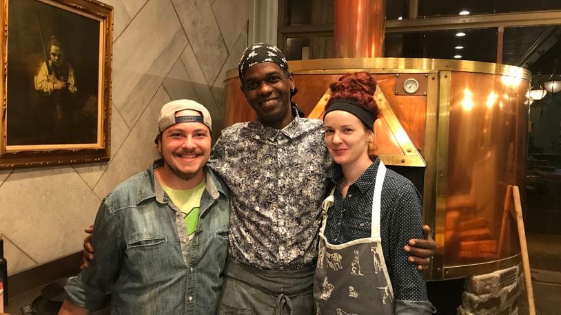 Glasz Bleu Oven opened to the public for Nov. 3, 2017.  Pictured from left to right, James Burton, Jansen Trotman and Jordan Perkins. Photo Amelia Robinson