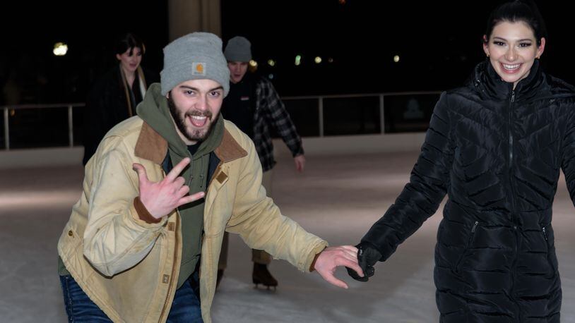 Despite the frigid temperatures, ice skaters enjoyed '90s Night at the MetroParks Ice Rink, located at RiverScape MetroPark in downtown Dayton on Friday, Jan. 21, 2022. The ice rink is open daily until Feb. 27. Did we spot you there? For more info, visit metroparks.org/ice-rink. TOM GILLIAM / CONTRIBUTING PHOTOGRAPHER