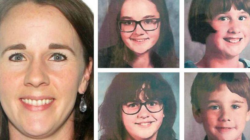 Melody Bannister, 34, of Stafford, Va., is accused of abducting her children (clockwise from top left), Genevieve, 13; Vivienne, 11; Peter, 7, and Janelle, 12. Bannister, who alleges the children have been sexually abused by their grandfather, fled with them June 14, 2019, for a vacation, but failed to return. The missing family was last seen Aug. 20 in Moulton, Ala. (National Center for Missing & Exploited Children)