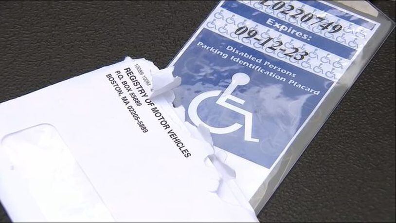 A woman was sent a disability placard for her mother-in-law, who died in 2013. (Photo: Boston25News.com)