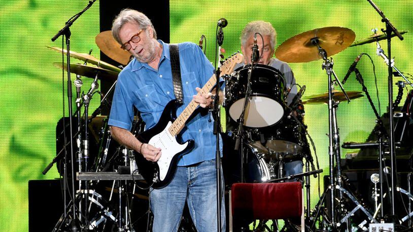 Musician Eric Clapton performs at The Forum on September 18, 2017 in Inglewood, California.