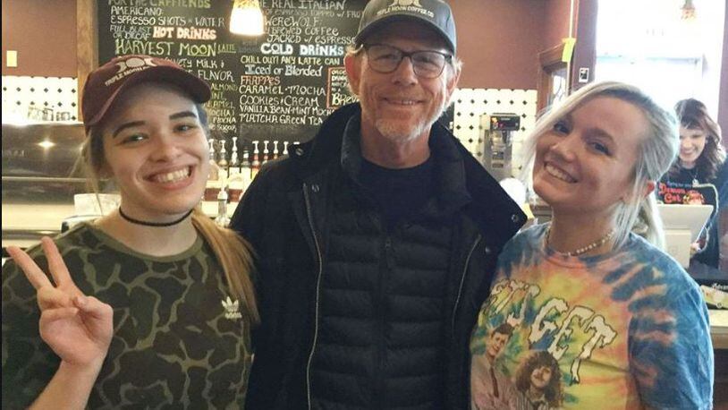 Ron Howard stopped by Triple Moon Coffee Company for a latte about noon on Monday afternoon, March 25, 2019. CONTRIBUTED BY TRIPLE MOON