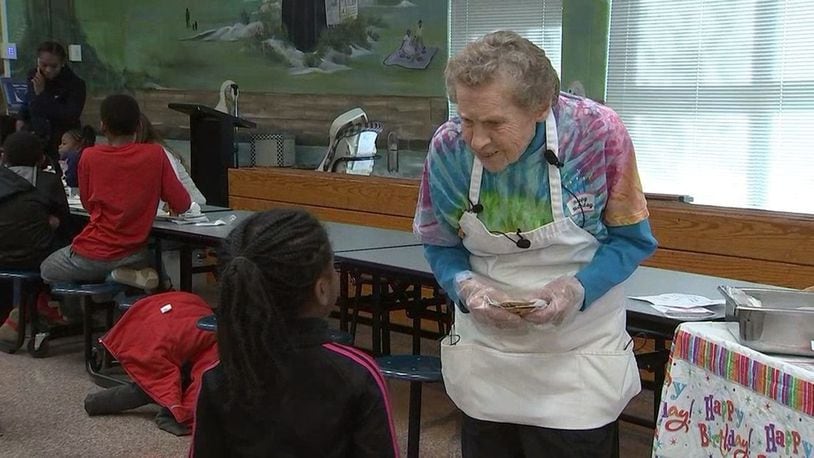Martha Strickland turned 95 years old and celebrated in the only way she knows: by handing out cookies to the students who love her. (WSBTV.com)