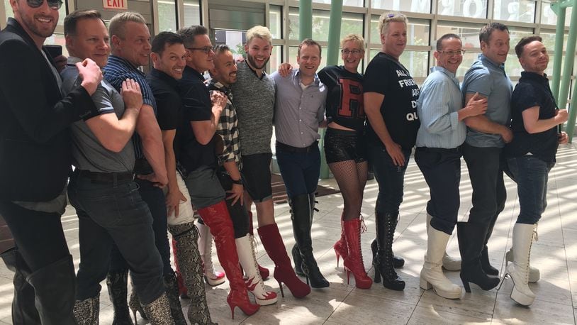 Members of The Rubi Girls arrived at the Schuster Center in their own "kinky boots." CONTRIBUTED PHOTO