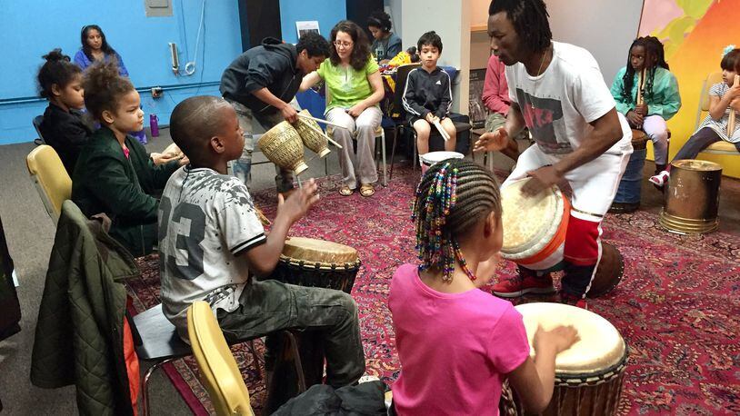 An African drumming and dance workshop at the Dayton International Peace Museum. CONTRIBUTED