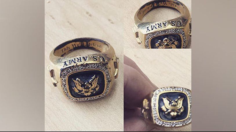 A woman is trying to return a U.S. Army ring she found at a Georgia Dairy Queen. (Photo courtesy Kimberley Smith)