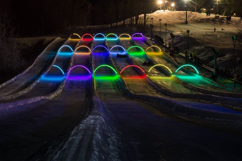 Glow snow tubing offered at Snow Trails in Mansfield, Ohio Glow Tubing In Mansfield Ohio