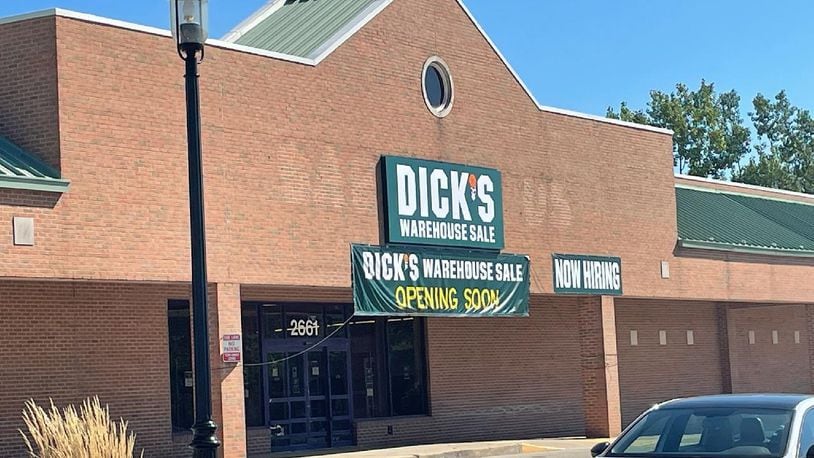 Dick’s Warehouse is set to debut Wednesday, tentatively, at 2661 Miamisburg Centerville Road, according to a company representative.