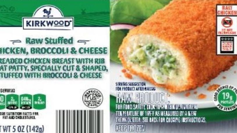 Serenade Foods, of Milford, Ind., is recalling 59,251 pounds of frozen, raw, breaded and pre-browned stuffed chicken products for possible salmonella contamination.