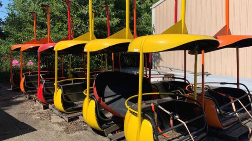 Sky rides that formerly were used at LeSourdsville Lake in Monroe may be part of the interior of Moeller Brew Barn. SUBMITTED PHOTO