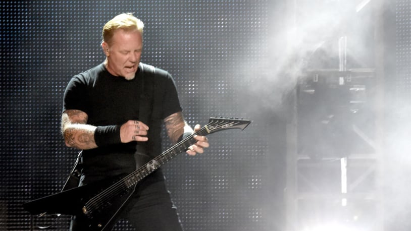 FILE PHOTO: Musician James Hetfield of Metallica performs onstage at the Rose Bowl on July 29, 2017 in Pasadena, California.  (Photo by Kevin Winter/Getty Images)