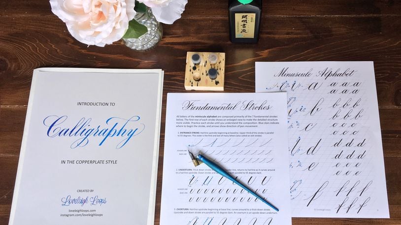 Loveleigh Loops, a Dayton-based calligraphy company, will host two workshops at Knack Creative. Intro to Brush Lettering will be held May 23, and Copperplate Calligraphy will be held May 24. Classes will be 6-8:30 p.m. at Knack Creative, 42 W. 5th St., Dayton. Contributed photo.