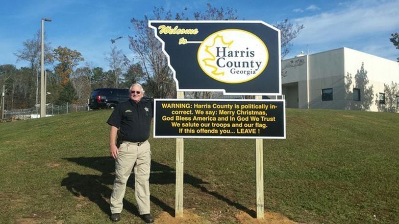 Sheriff Mike Jolley has posted a new sign like this one that has caught the eye of social media.