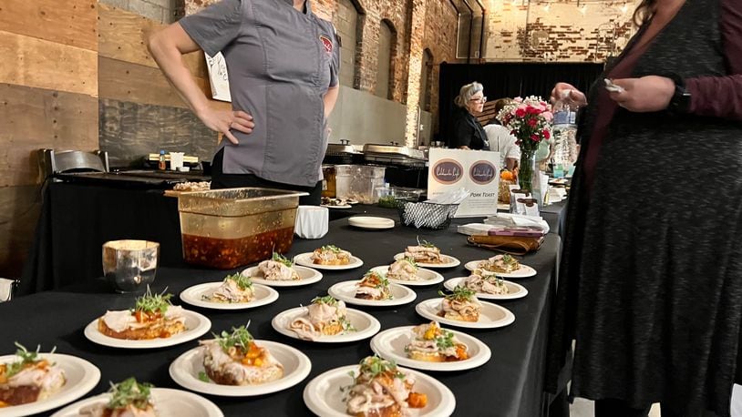 Katy Evans, Executive Chef of Coldwater Cafe participates in the 2022 Diced Dayton Chefs Challenge at the Brightside Music Venue. ALEXIS LARSEN/CONTRIBUTOR