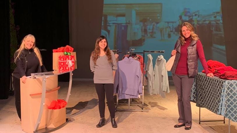 (left to right) Lynn Jensen (Robin), Jenny Westfall (Abbie) and Amy Askins (JoEllen) are featured in the Dayton Playhouse's virtual production of "One Christmas Eve at Evergreen Mall," slated for streaming Dec. 9-23.