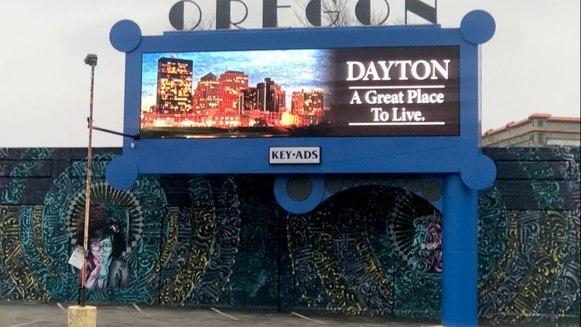 KAP Signs  of Dayton installed Key-Ads' new "Oregon" electric billboard near the intersection of Fifth St. and Patterson Blvd.