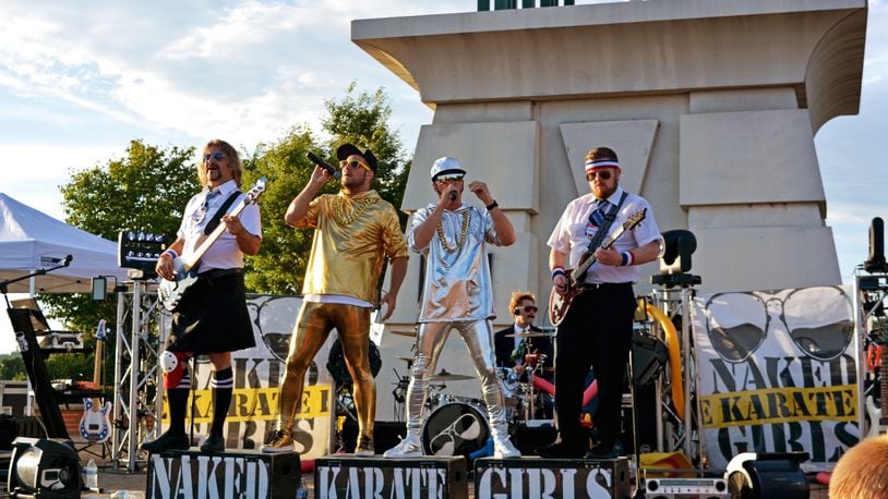Naked Karate Girls will kick off Centerville's Party in the Park concert series Friday, June 9. The band played West Chester's TakeOver Concert Series last summer. CONTRIBUTED