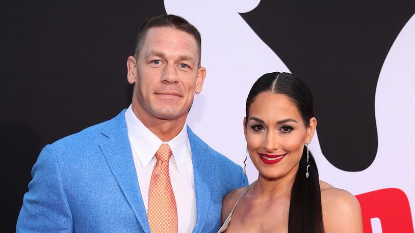 John Cena (L) and Nikki Bella have split up and called off their engagement.  (Photo by Christopher Polk/Getty Images)