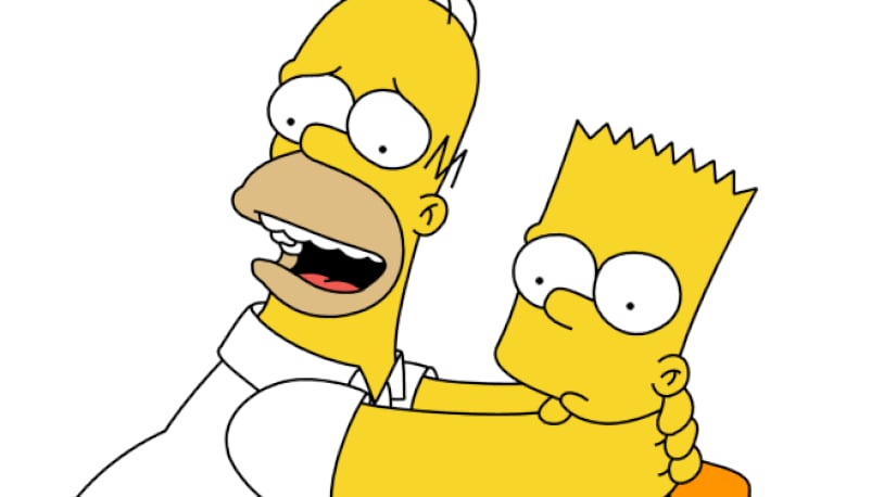 Bart and Homer Simpson of the FOX show "The Simpsons."