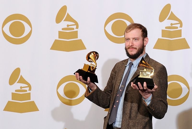 Musician Justin Vernon de Bon Iver, winner of the GRAMMYs for best alternative music album for "Good iver" and Best New Artist, poses in the press room during the 54th Annual GRAMMY Awards at Staples Center on February 12, 2012 in Los Angeles, California.,  He will perform in Newport, Ky. On June 21. 