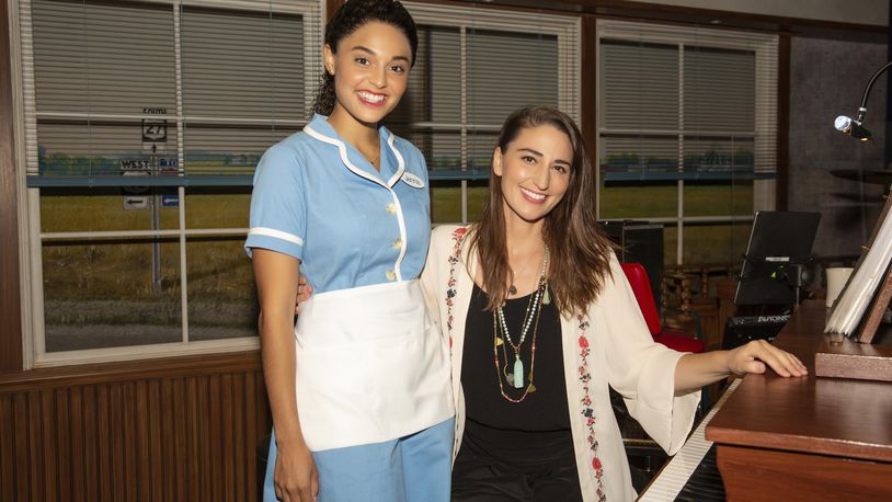 Jisel Soleil Ayon, left, who plays the lead role of Jenna in the musical "Waitress," will open the Clark State Performing Arts Center's 2021-2022 season on Saturday. Ayon is seen here with singer-songwriter Sara Bareilles, who wrote the show's music and lyrics and has played Jenna on Broadway. Photo by Jeremy Daniel